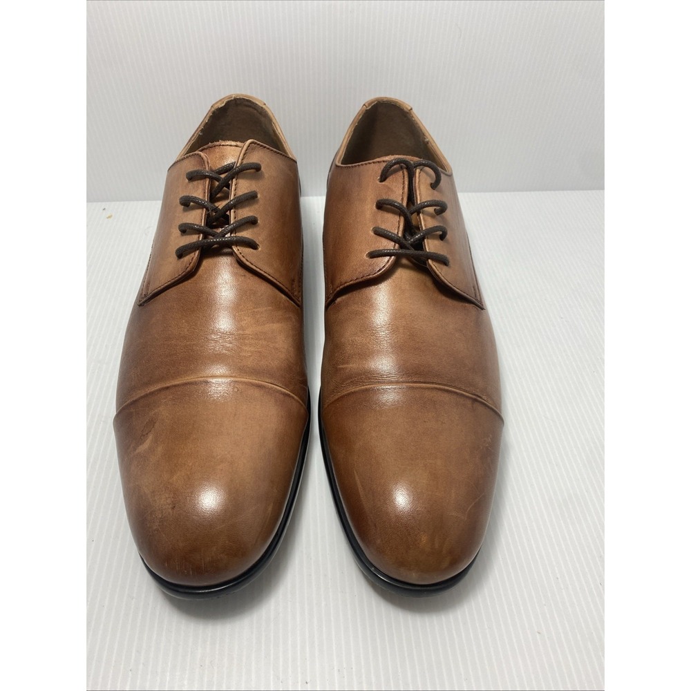 ALDO Men's Brown Leather Oxford Dress Shoes Sz9.5 Cap Toe LaceUp Formal Wear—023 - Picture 2 of 5